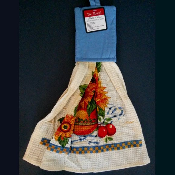 Sunflower Kitchen Tea Towel with hanging tie - Picture 1 of 2